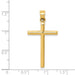 14k Yellow Gold Simple Classic Cross Pendant Charm - LooptyHoops