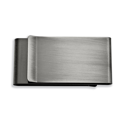 Gun Metal Finish Double-Sided Money Clip - LooptyHoops