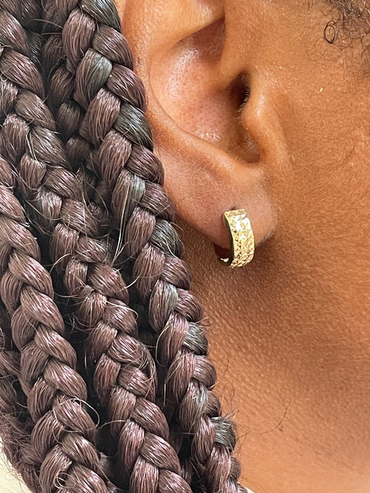 14k Yellow or Rose Gold Hinged Huggie Hoop Earrings (5mm), 1/2 inch (13mm) - LooptyHoops