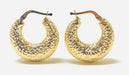 14K Yellow Gold Thick Diamond Cut Tapered Hoop Earrings, 25mm (4-7mm Tube) - LooptyHoops