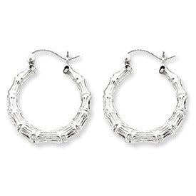 Sterling Silver Bamboo Hoop Earrings, All Sizes - LooptyHoops