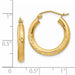 14k Yellow Gold Satin & Diamond Cut Hoop Earrings (3mm), 20mm - LooptyHoops
