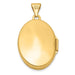 14K Yellow Gold Scrolled Floral Oval Locket Pendant, 23mm x 21mm - LooptyHoops