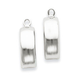 14k White Gold Charming Hoop Earring Jackets - LooptyHoops