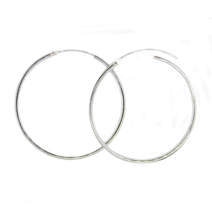 Sterling Silver Hinged Continuous Endless Hoop Earrings, All Sizes - LooptyHoops