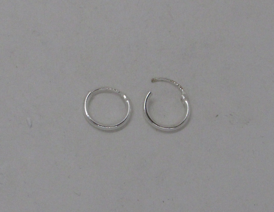 Small Sterling Silver Hinged Continuous Endless Hoop Earrings, 1.25mm Tube - LooptyHoops