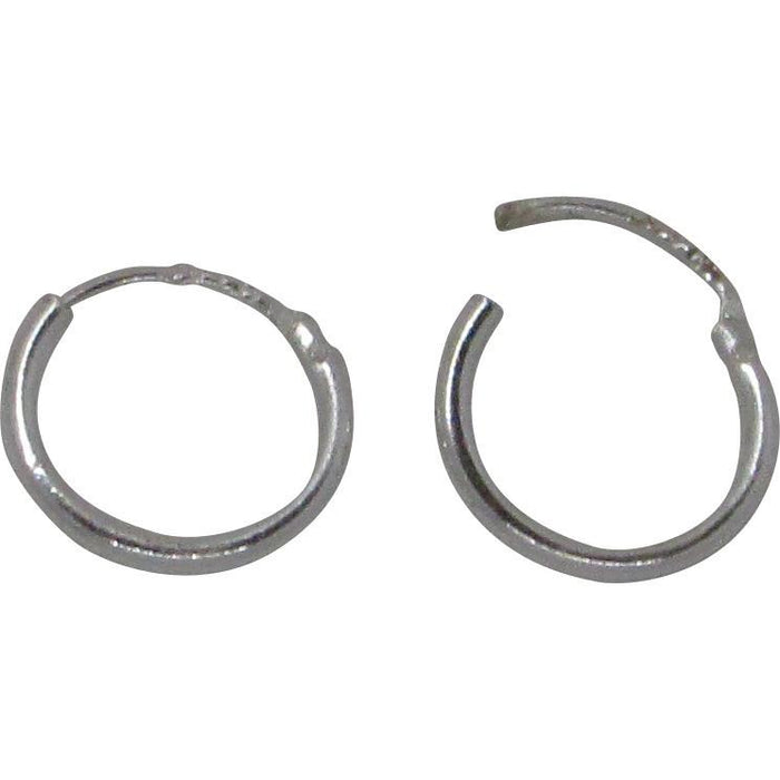 Small Sterling Silver Hinged Continuous Endless Hoop Earrings, 1.25mm Tube - LooptyHoops