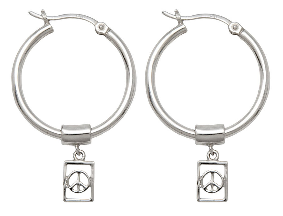 Modern Peace Tile Earring Charms - LooptyHoops