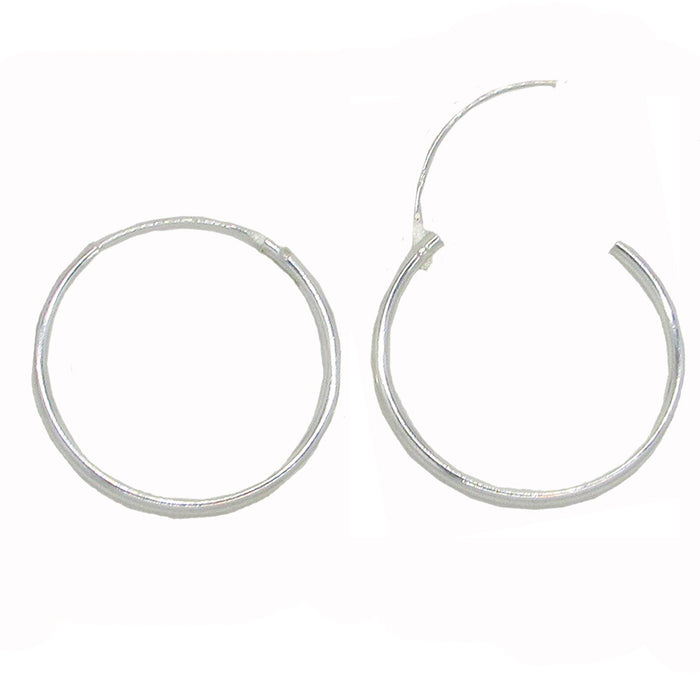 Sterling Silver Hinged Continuous Endless Hoop Earrings, All Sizes - LooptyHoops