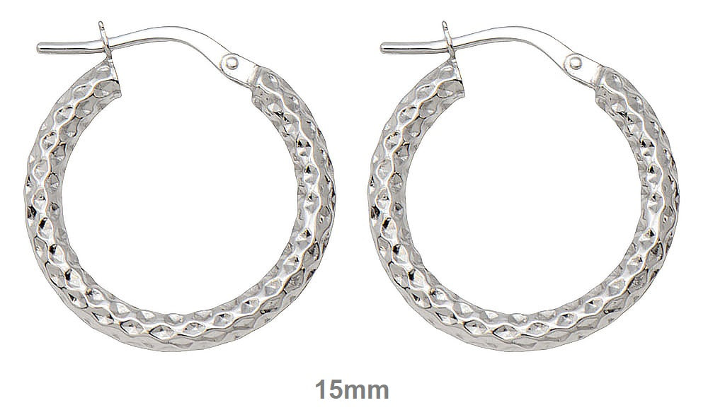 14k Gold Diamond Cut Hoop Earrings (2.5mm Thick), Small Sizes - LooptyHoops