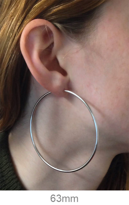 14k White Gold Endless Hoop Earrings (2mm), All Sizes - LooptyHoops