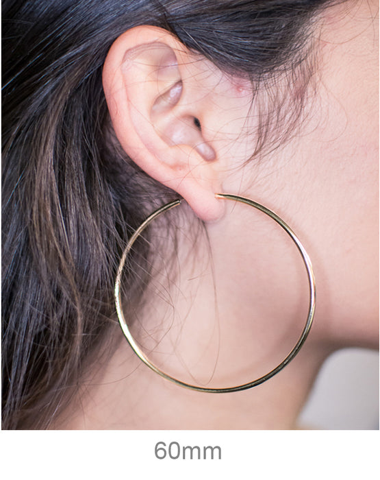 14k Yellow Gold Endless Hoop Earrings (2mm), All Sizes - LooptyHoops