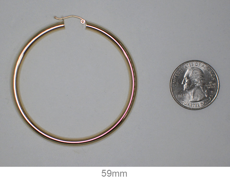 14k Yellow Gold Lightweight Tube Hoop Earrings (4mm), All Sizes - LooptyHoops