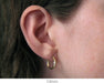 14k Yellow Gold Satin & Diamond Cut Hoop Earrings (2mm), All Sizes - LooptyHoops
