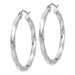 14k White Gold Twisted Hoop Earrings (3mm), All Sizes - LooptyHoops
