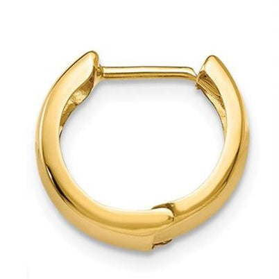 Single 14k Yellow Gold Hinged Huggie Hoop Earring (5mm), 1/2 inch (13mm) - LooptyHoops