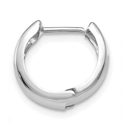 Single 14k White Gold Hinged Huggie Hoop Earring (5mm), 1/2 inch (13mm) - LooptyHoops