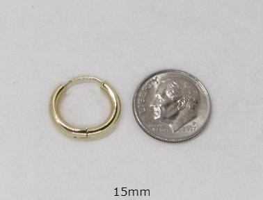 14K Yellow Gold Hinged Endless Huggie Hoop Earrings(2.5mm Tube)(2 sizes) - LooptyHoops