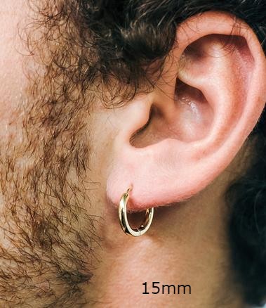 14K Yellow Gold Hinged Endless Huggie Hoop Earrings(2.5mm Tube)(2 sizes) - LooptyHoops