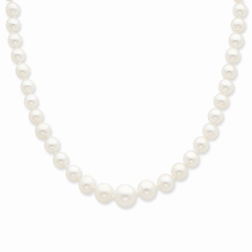 14k Yellow Gold Graduated Freshwater Pearl Necklace, 18 Inches - LooptyHoops
