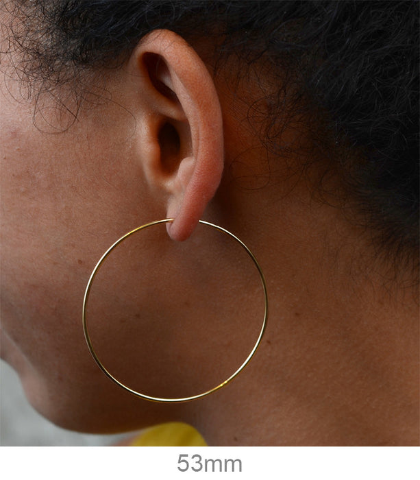 14k Yellow Gold Endless Hoop Earrings (1.25mm), All Sizes - LooptyHoops