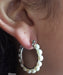 Sterling Silver Freshwater Pearl Click-Down Hoop Earrings, All Sizes - LooptyHoops