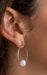 Sterling Silver Freshwater Pearl Post-Back Dangle Hoop Earrings, 28mm - LooptyHoops