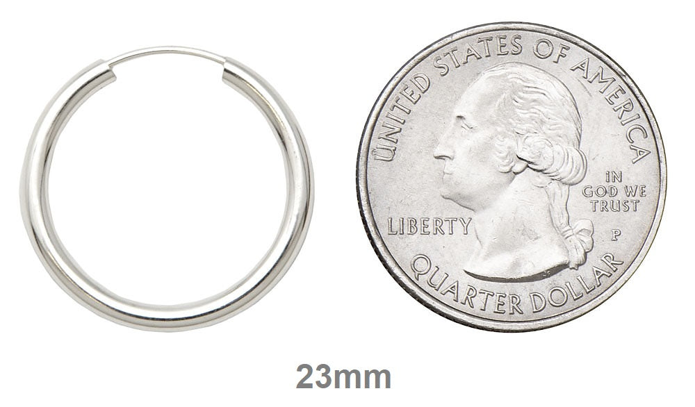 Sterling Silver Endless Hoop Earrings (2mm) All Sizes - LooptyHoops