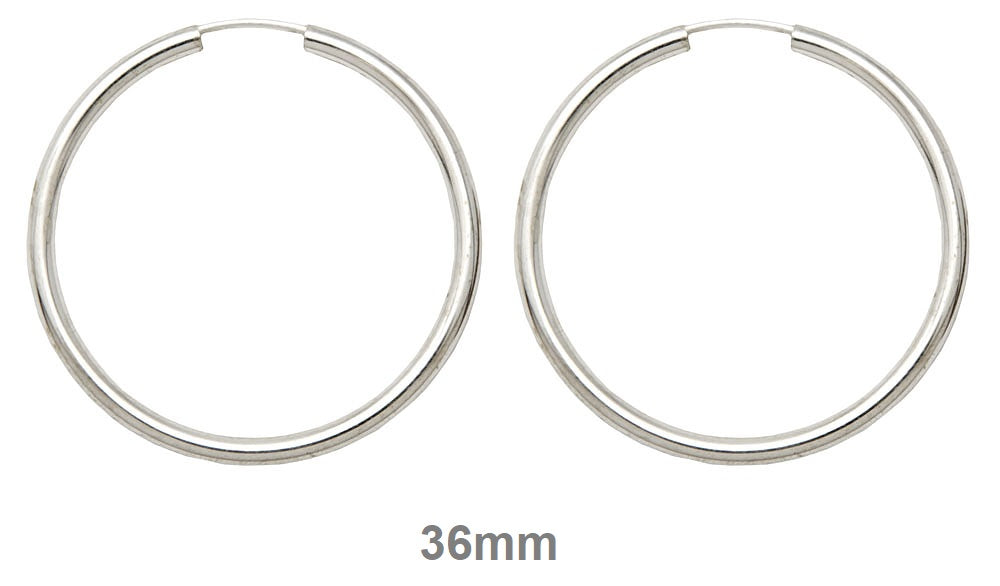 Sterling Silver Endless Hoop Earrings (2mm) All Sizes - LooptyHoops