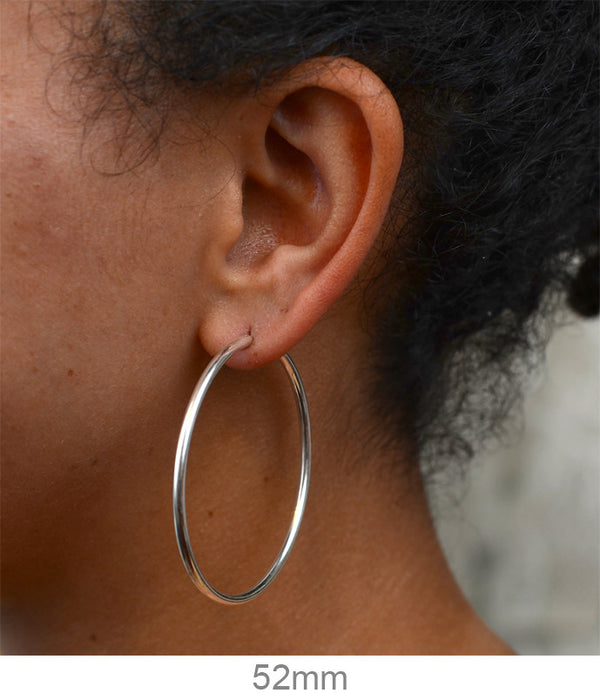 Sterling Silver Endless Hoop Earrings (2mm) All Sizes - LooptyHoops