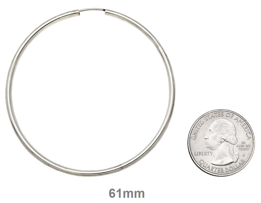 Sterling Silver Endless Hoop Earrings (2mm) All Sizes - LooptyHoops
