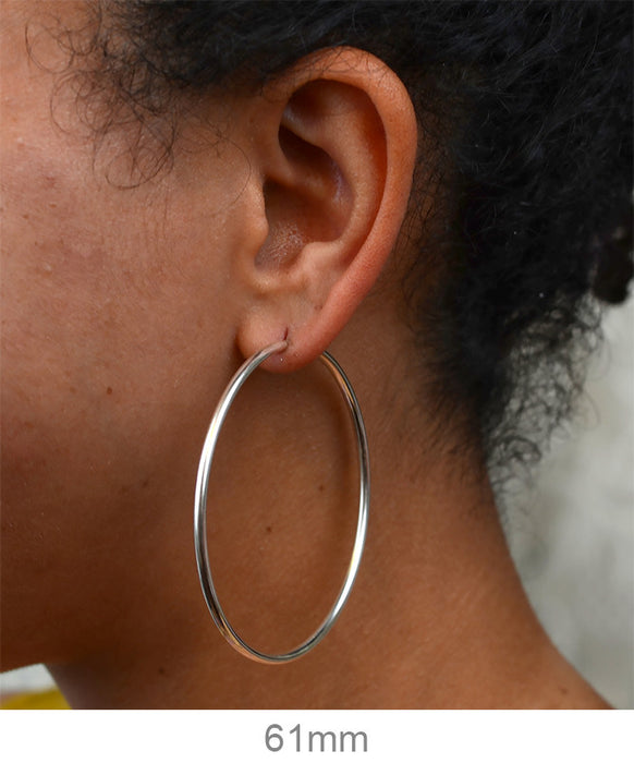 Sterling Silver Endless Hoop Earrings (2mm) All Sizes - LooptyHoops