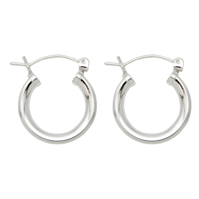 Sterling Silver Classic Click-Down Hoop Earrings (3mm), All Sizes - LooptyHoops