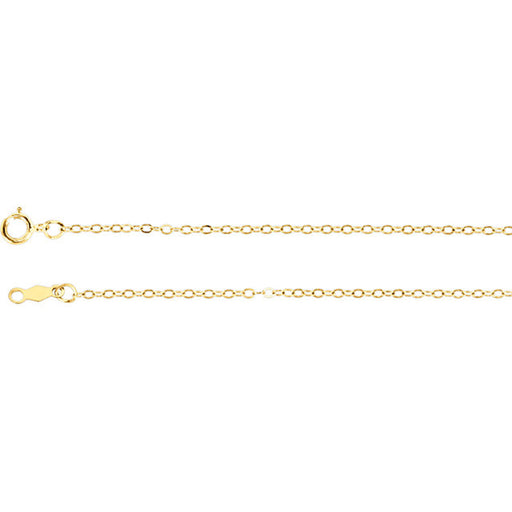 14K Yellow Gold Twisted Wheat Chain Necklace, 18” (1mm Wide) - LooptyHoops