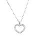 14k White Gold Tiny CZ Heart Pendant Necklace w/18-Inch Chain, 8mm - LooptyHoops