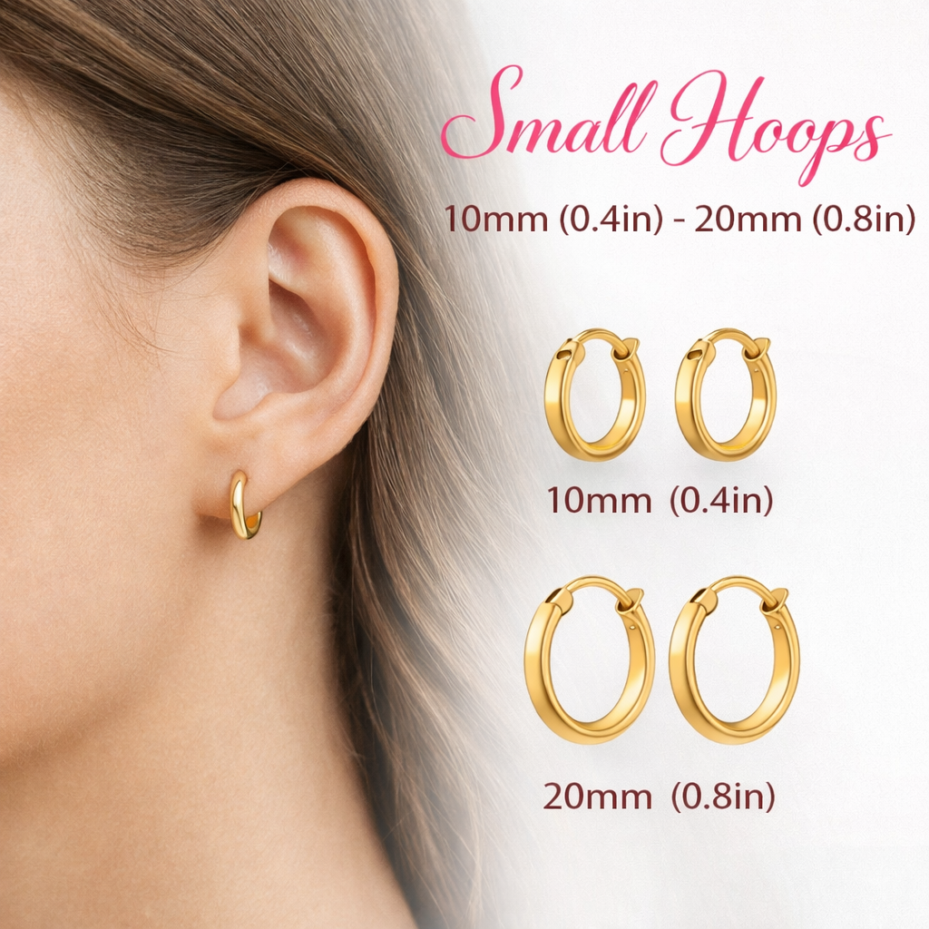 Small Hoops 10mm(0.4in) - 20mm(0.8in)