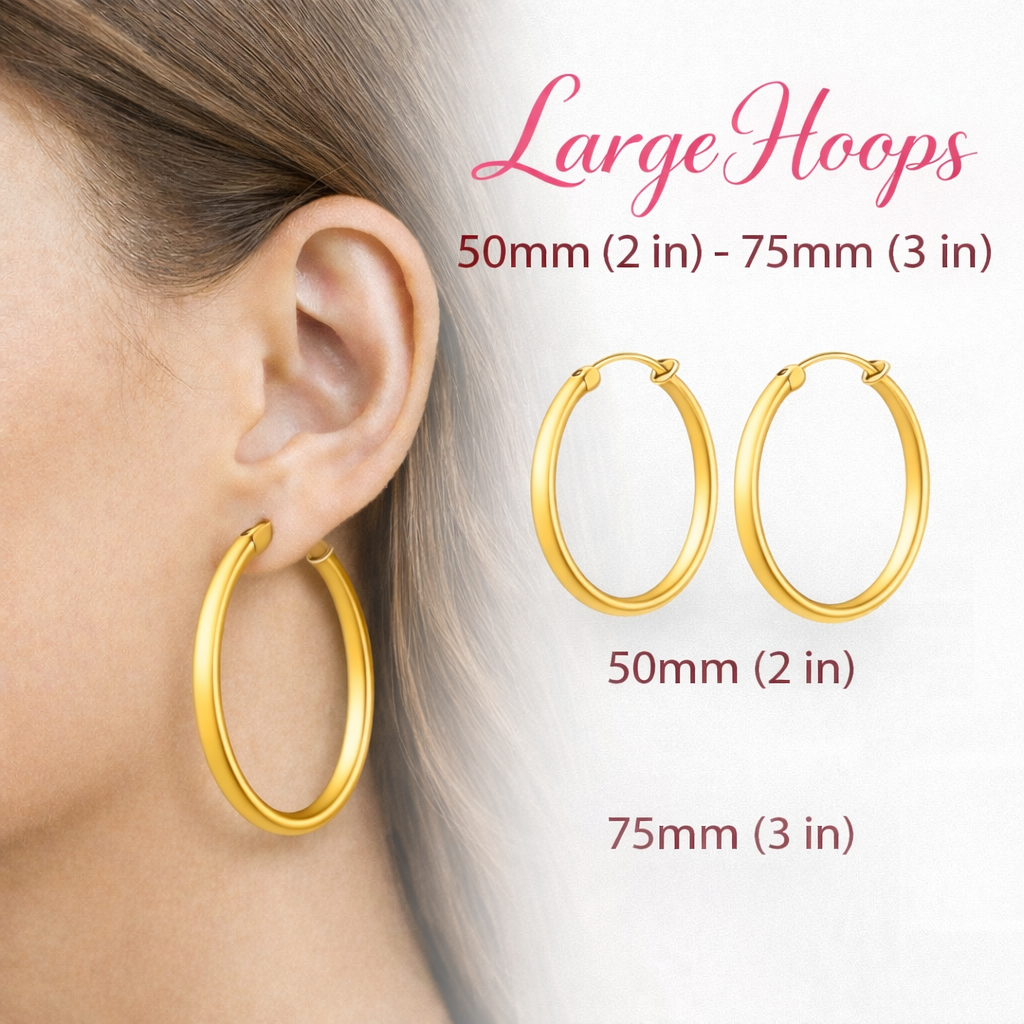 Large Hoops - 50mm (2 in) - 75mm(3 in)