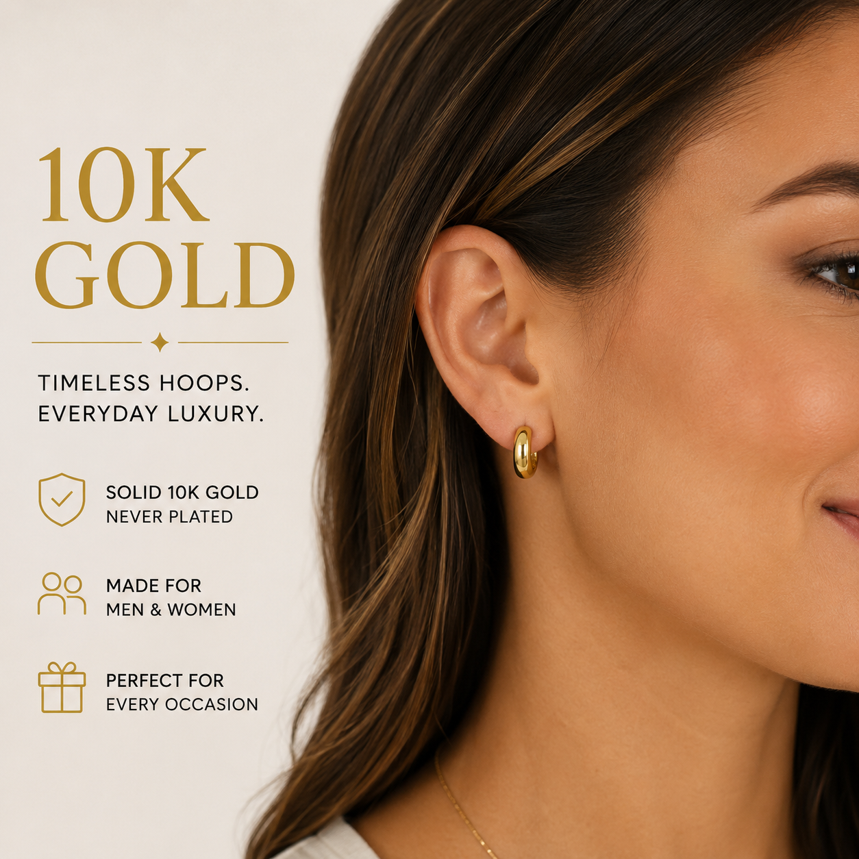 10K Gold Hoop Earrings & Jewelry Collection