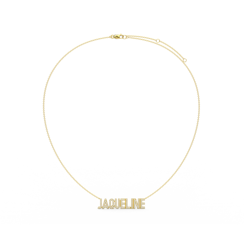 JAQUELINE Gold Plated Silver Signature Name Necklace AW24N002GD