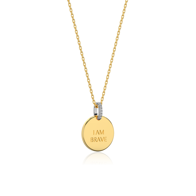 18K Gold Plated Silver Round Engravable Necklace