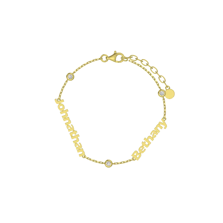 Linked by Love – Name Bracelet with Emotional Spark