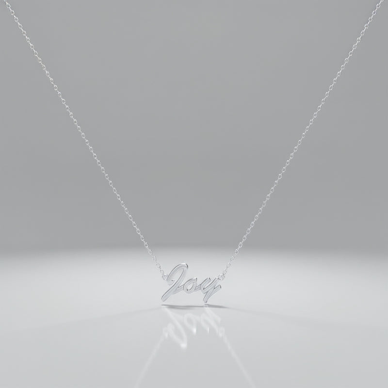 Rhodium Plated Classic Name Necklace SN020R