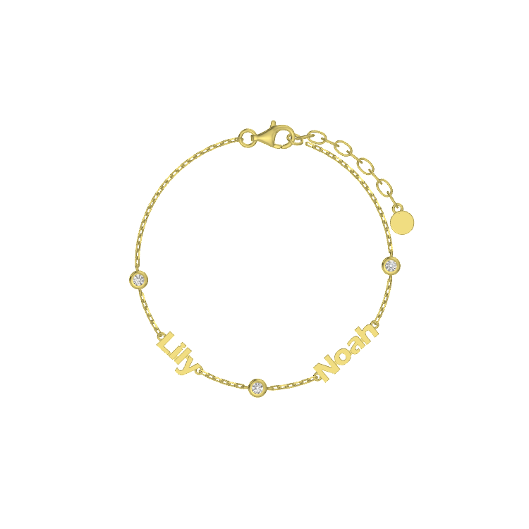 Linked by Love – Name Bracelet with Emotional Spark