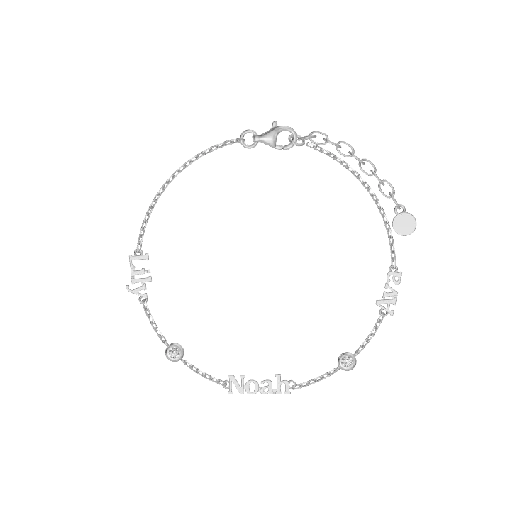 Linked by Love – Name Bracelet with Emotional Spark