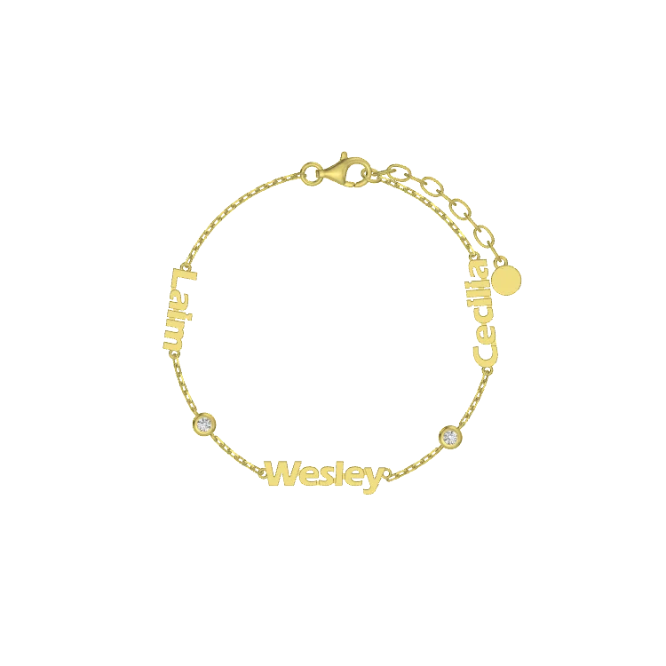 Linked by Love – Name Bracelet with Emotional Spark