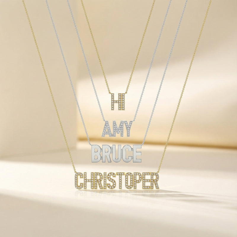 JAQUELINE Gold Plated Silver Signature Name Necklace AW24N002GD