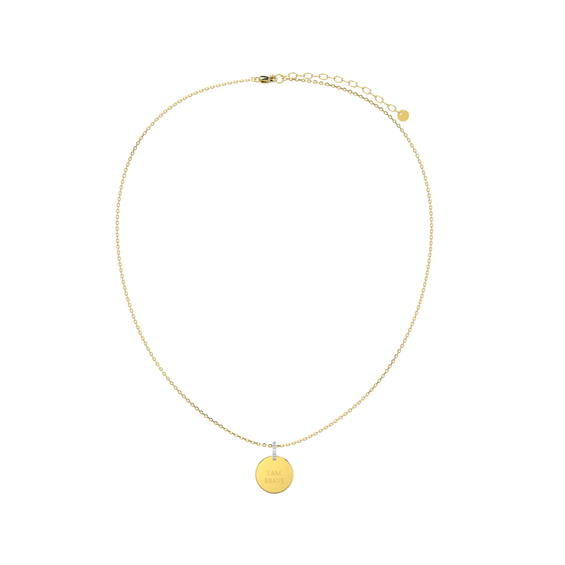 18K Gold Plated Silver Round Engravable Necklace