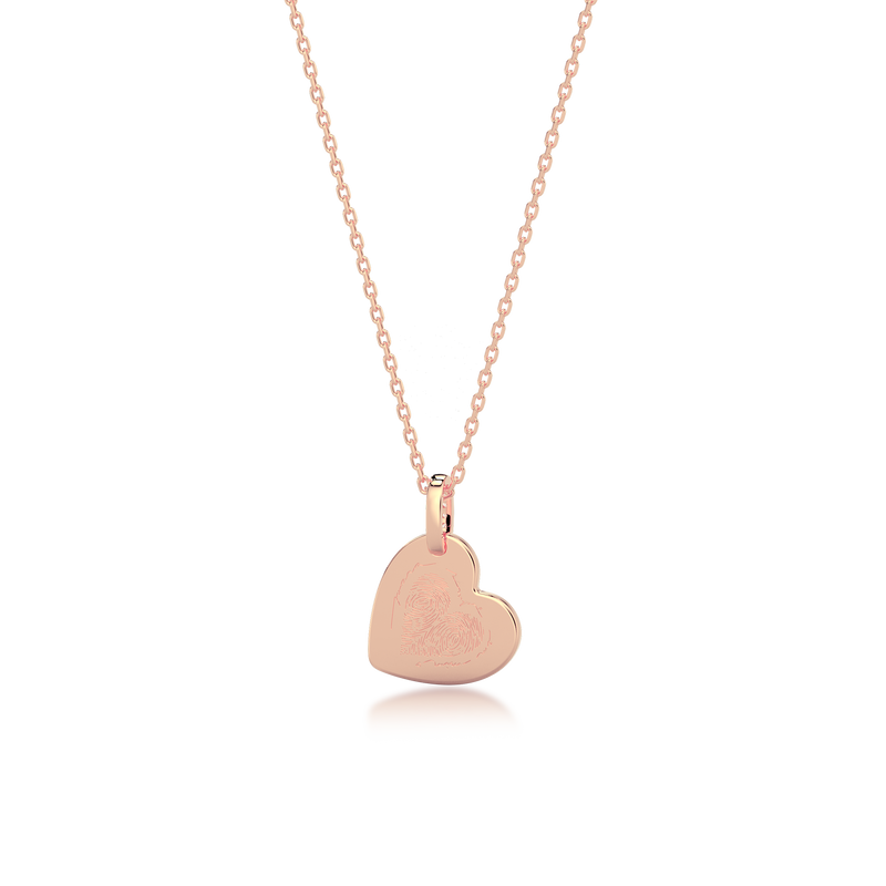 18K Rose Gold Plated Silver Heart Engravable Necklace SS25N001H