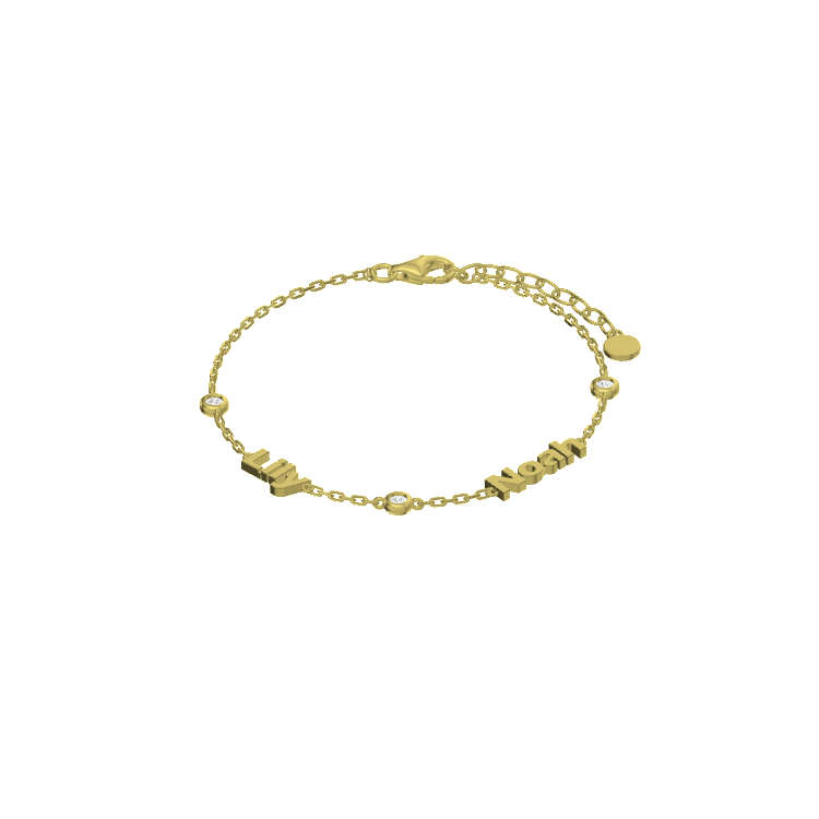 Linked by Love – Name Bracelet with Emotional Spark