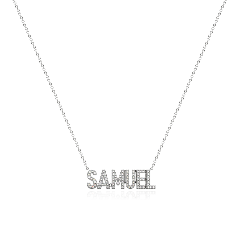 SAMUEL Rhodium Plated Silver Signature Name Necklace AW24N002R